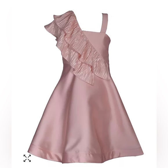 NWT! Bonnie Jean Sleeveless Fit and Flare Cascade Ruffle Dress - Picture 2 of 6